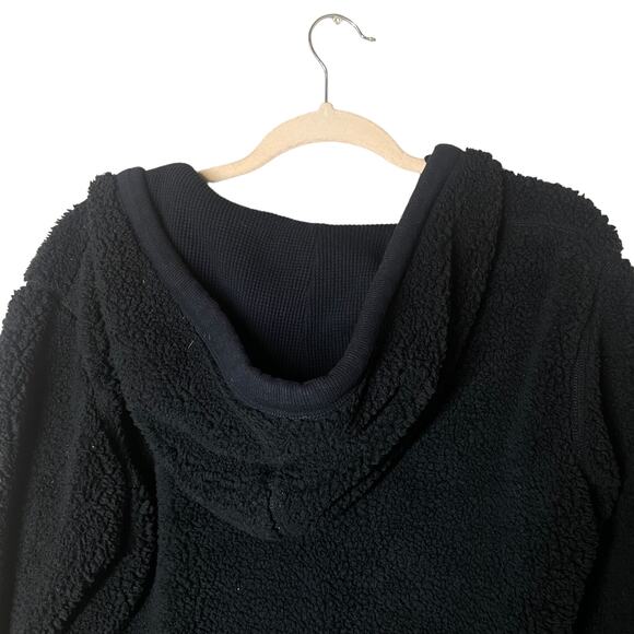 Rag & Bone Black Teddy Fleece Faux Shearling Hoodie M - Picture 7 of 7
